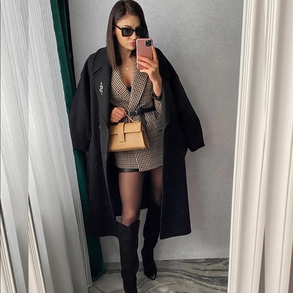Zara oversized wool coat with patch pockets bloggers fav - Picture 2 of 16